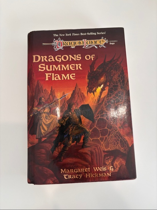 None Other - Dragonlance 'Dragons of Summer Flame' hardcover book - Red Fantasy Illustration